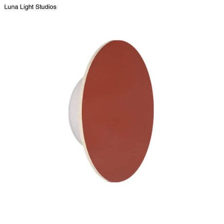 Nordic Macaron Colored Wall Sconce For Stair Foyer In Round Metal Design