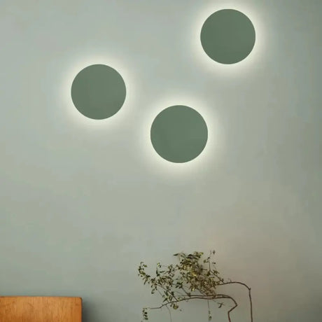 Nordic Macaron Colored Wall Sconce For Stair Foyer In Round Metal Design Green / A