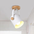 Nordic Metal 1 - Light White Ceiling Fixture - Small Elongated Dome Semi Mount Lighting With