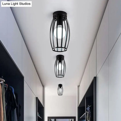 Nordic Metal Ceiling Mount Lamp | Oval Flush Light 1 Corridor Lighting -