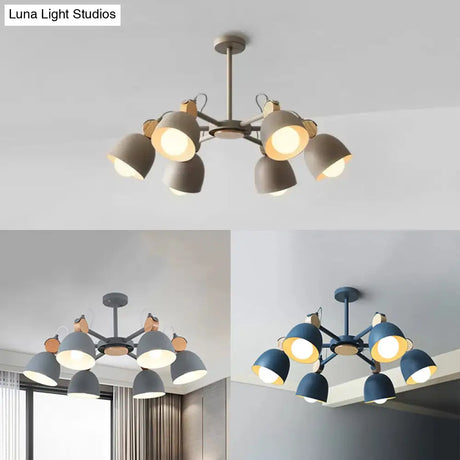 Nordic Metal Chandelier With 6 Rotatable Heads For Nursing Room