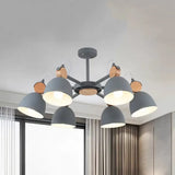 Nordic Metal Chandelier With 6 Rotatable Heads For Nursing Room Grey