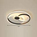 Nordic Metal Led Ceiling Flush Light - Circle Design In Black & White / 16.5’