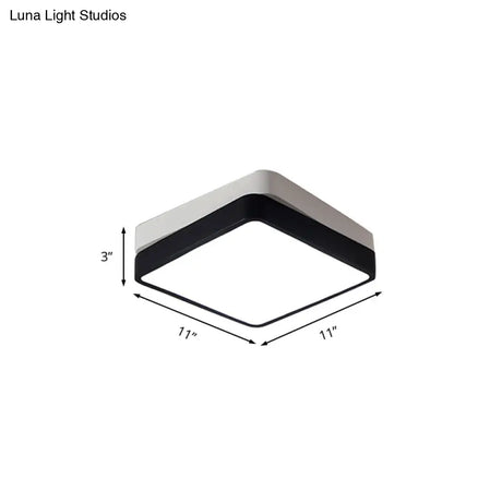 Nordic Metal Led Ceiling Light For Bedroom - Flush Mount Warm/White Square/Rectangular Shape