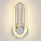 Nordic Metal Led Rotatable Oblong Wall Mount Lamp For Bedroom Lighting White / Third Gear