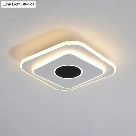 Nordic Mini Thin Flushmount Acrylic Led Ceiling Light - Warm/White Black-White