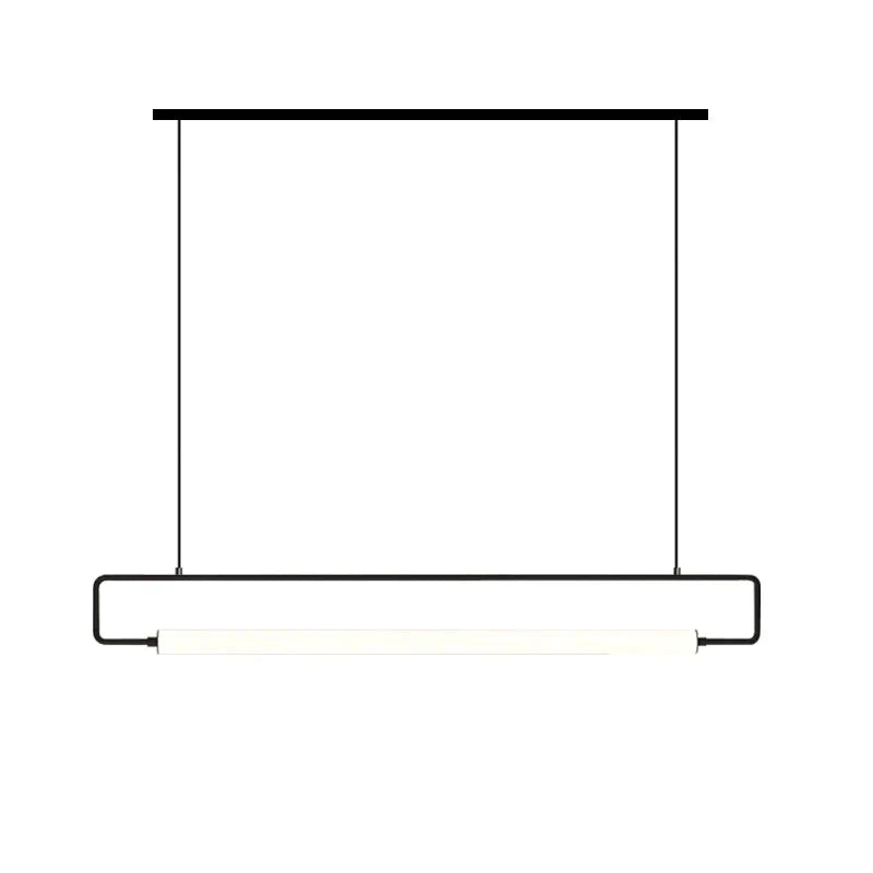 Nordic Minimalist Bar Hanging Rectangular Frame Pendant Light Pendant
