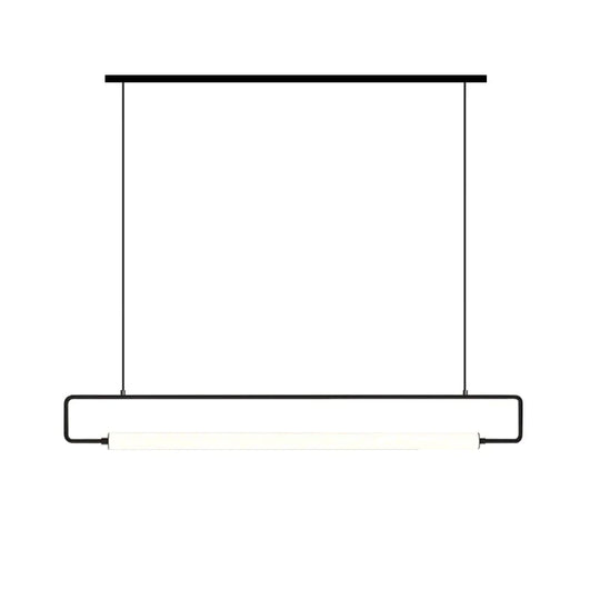 Nordic Minimalist Bar Hanging Rectangular Frame Pendant Light Pendant