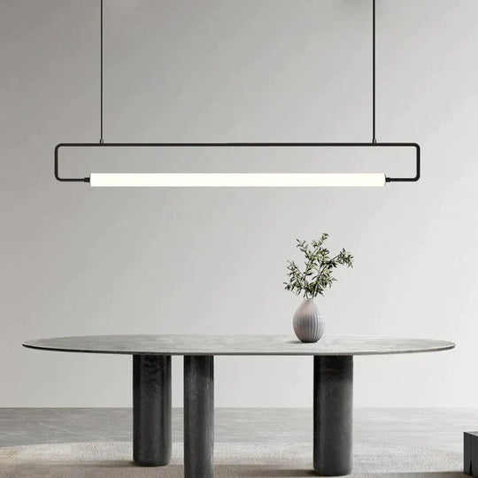 Nordic Minimalist Bar Hanging Rectangular Frame Pendant Light Pendant