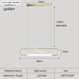 Nordic Minimalist Bar Hanging Rectangular Frame Pendant Light Pendant