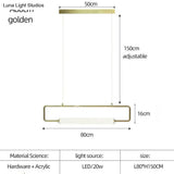 Nordic Minimalist Bar Hanging Rectangular Frame Pendant Light Pendant