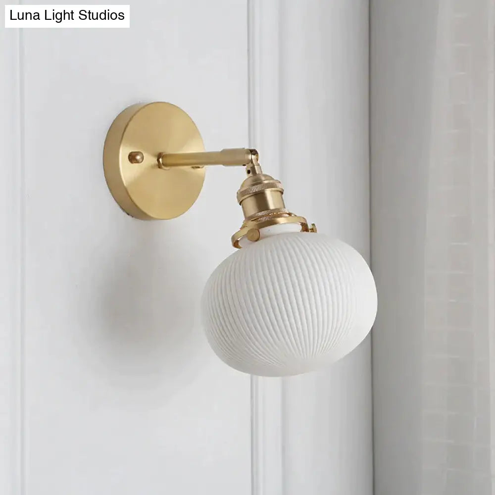 Nordic Minimalist Bedroom Bedside Bathroom Copper Wall Lamp Copper Wall Lamps