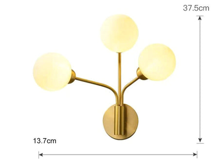 Nordic Minimalist Bedroom Bedside Light Corridor Aisle Full Copper Wall Lamp Lamps