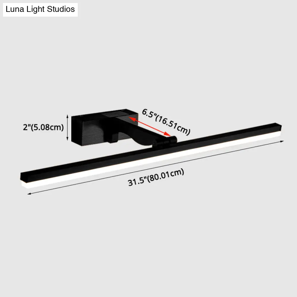 Nordic Minimalist Rectangular Metal Single Vanity Wall Light Fixture