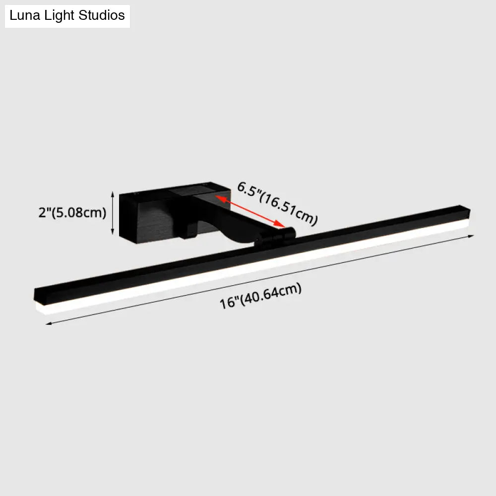 Nordic Minimalist Rectangular Metal Single Vanity Wall Light Fixture