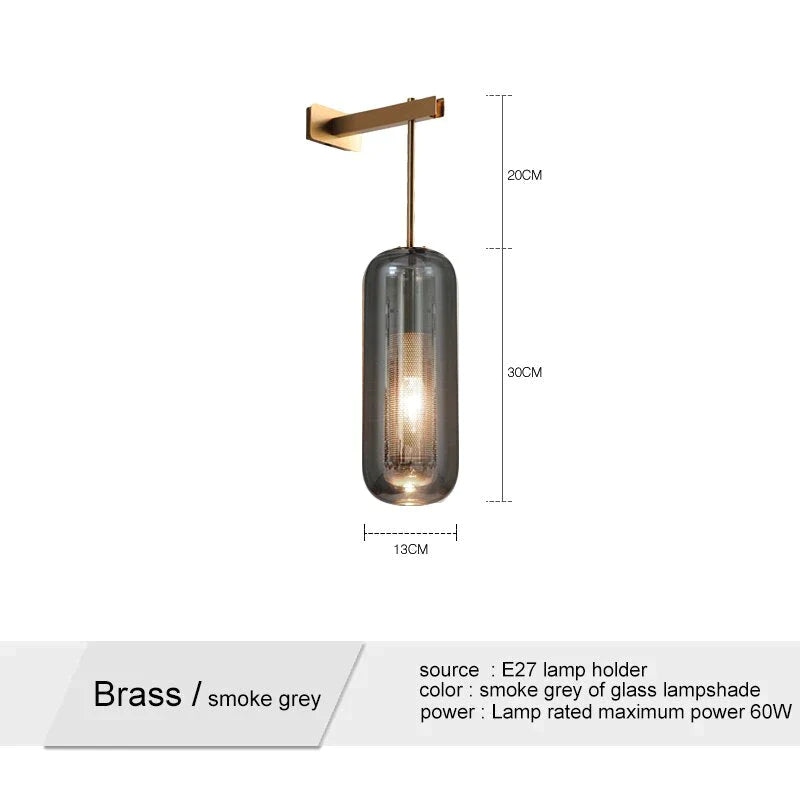 Nordic Modern Decor Glass Lampshade For Bedroom Study Room Stairs Art Wall Lamp