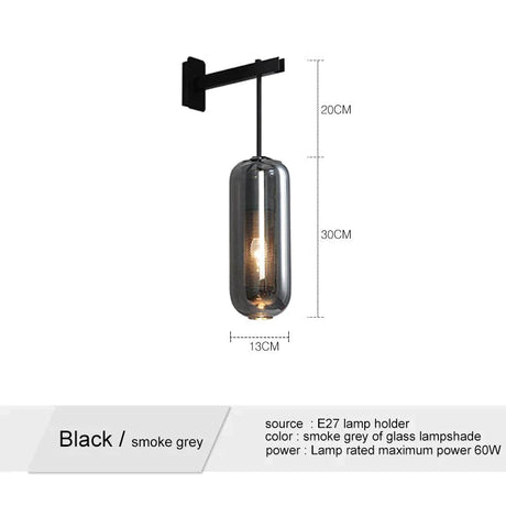 Nordic Modern Decor Glass Lampshade For Bedroom Study Room Stairs Art Wall Lamp