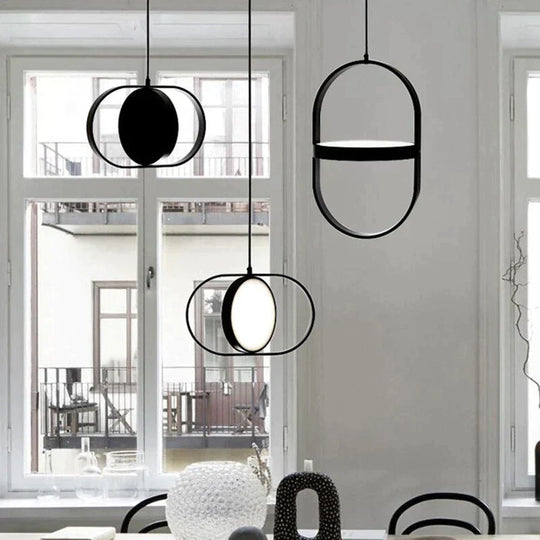 Nordic Modern Geometry Simple Rotary Pendant Lights Designer Luminarias Circular Hanging Lamp Bar