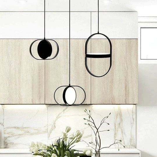 Nordic Modern Geometry Simple Rotary Pendant Lights Designer Luminarias Circular Hanging Lamp Bar