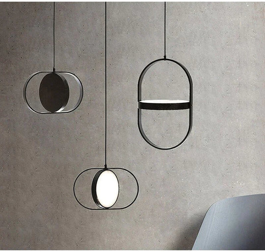 Nordic Modern Geometry Simple Rotary Pendant Lights Designer Luminarias Circular Hanging Lamp Bar
