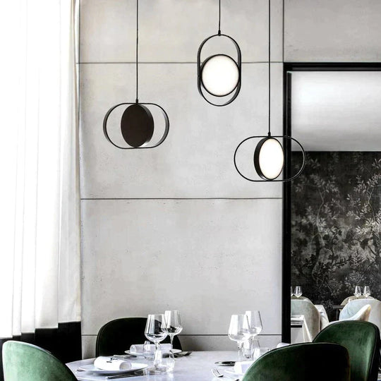 Nordic Modern Geometry Simple Rotary Pendant Lights Designer Luminarias Circular Hanging Lamp Bar