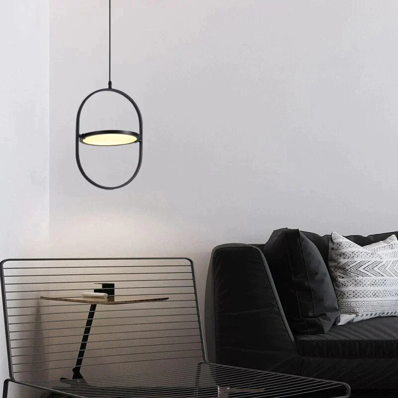 Nordic Modern Geometry Simple Rotary Pendant Lights Designer Luminarias Circular Hanging Lamp Bar