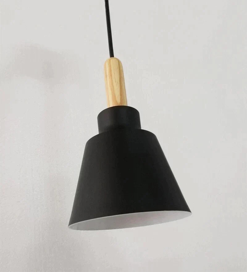 Nordic Modern Hanging Lights E27 Aluminum Wood Pendant Lights Household Restaurant Decorative