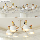 Nordic Modern Iron Chandelier With Bird Deco Lighting For Living Room Décor