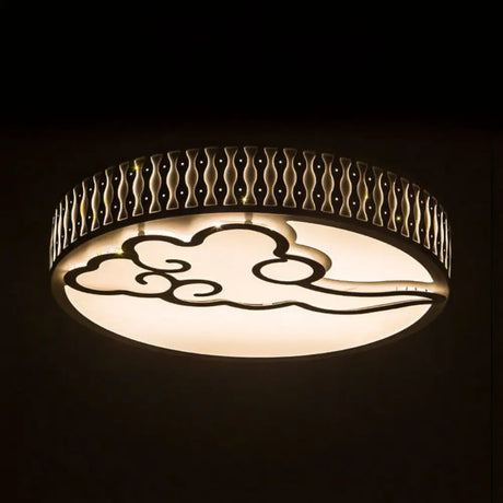 Nordic Modern Round Flush Mount Ceiling Light In White - Bedroom & Living Room Lighting / C