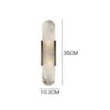 Nordic Modern Simple Copper Marble Wall Lamp Stair Study Bedroom L10*H35Cm Black Lamps