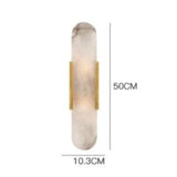 Nordic Modern Simple Copper Marble Wall Lamp Stair Study Bedroom L10*H50Cm Gold Lamps