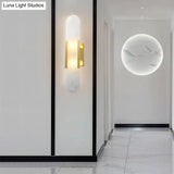 Nordic Modern Simple Copper Marble Wall Lamp Stair Study Bedroom Copper Wall Lamp Copper Wall Lamps