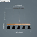 Nordic Modern Wood Island Pendant With Metal Lampshade: Stylish Hanging Lamp For Work Rooms