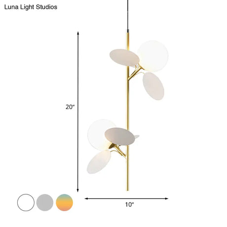 Nordic Pendant Chandelier With 2 Heads And Opal Glass Shade - Grey/White/Red-Yellow-Blue