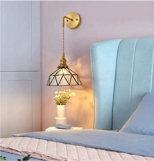 Nordic Retro Glass Copper Wall Lamp Lamps