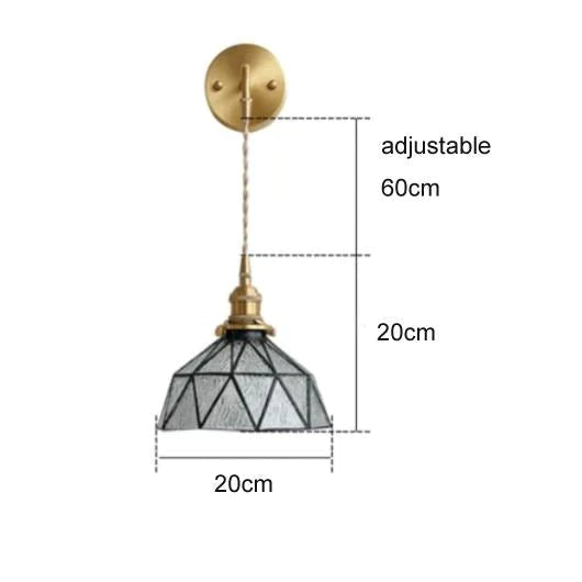 Nordic Retro Glass Copper Wall Lamp Transparent Copper Wall Lamps