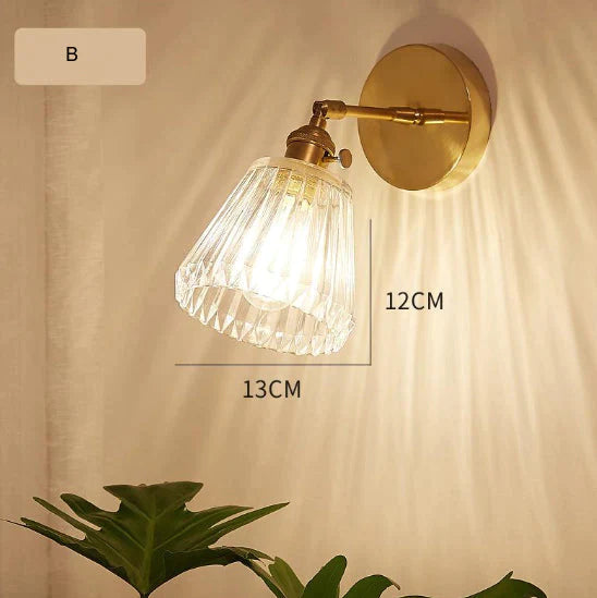 Nordic Retro Livingroom Bedroom Bedside Full Copper Wall Lamp Copper Wall Lamps