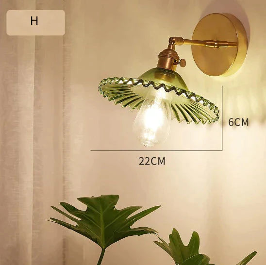 Nordic Retro Livingroom Bedroom Bedside Full Copper Wall Lamp H / No Light Bulb Copper Wall Lamps