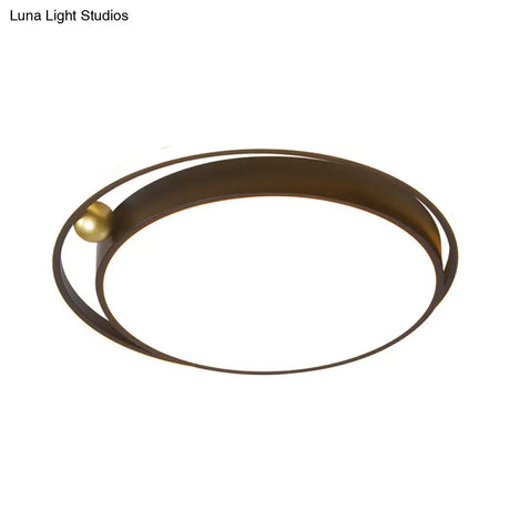 Nordic Round Acrylic Flush Mount Led Light Fixture - 16’/19.5’ Wide Black For Bedroom