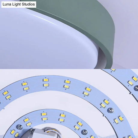 Nordic Round Flush Mount Acrylic Led Ceiling Lamp For Office – Candy Colored