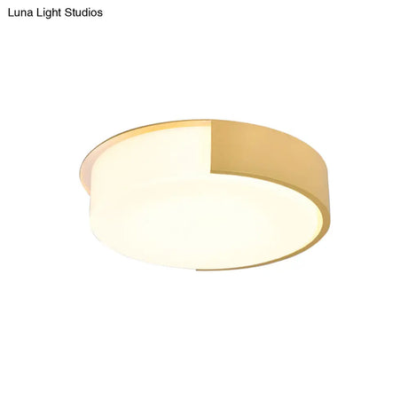 Nordic Round Flush Mount Acrylic Led Ceiling Lamp For Office – Candy Colored