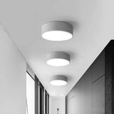 Nordic Short Drum Ceiling Flush Led Light In Black/White 16’/19.5’ Diameter White / 16’