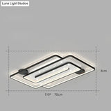 Nordic Simple Light Luxury Atmosphere Square Living Room Bedroom Ceiling Lamp Ceiling