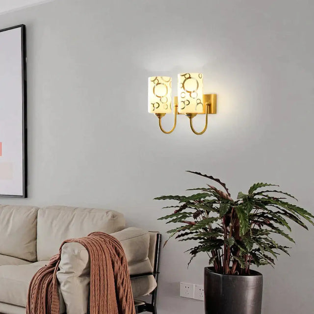 Nordic Simple Living Room Background Wall All Copper Wall Lamp Copper Wall Lamps