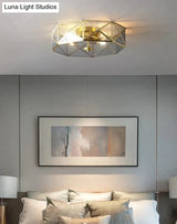 Nordic Simple Room Living Copper Round Ceiling Lamp