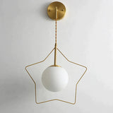 Nordic Star Wall Lamp Copper Bedroom Bedside Modern Minimalist Living Room Lamps
