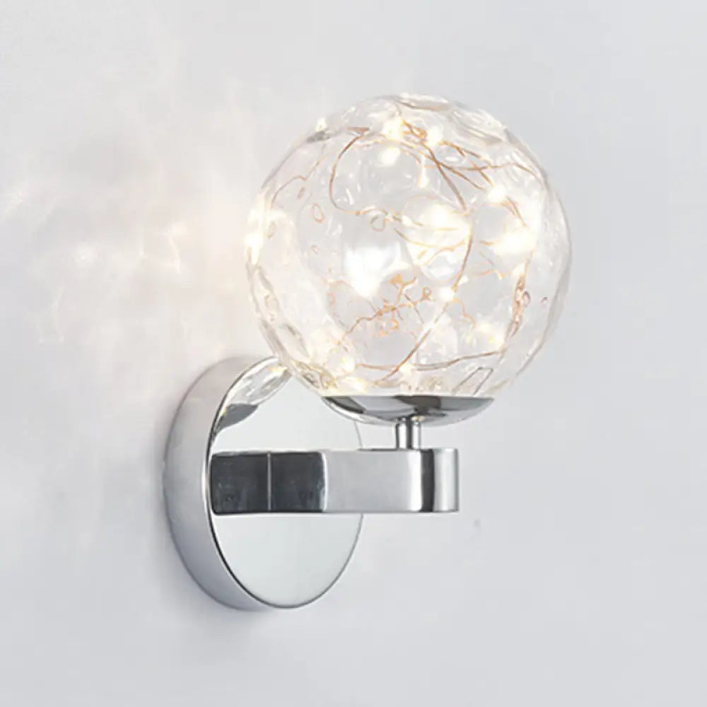 Nordic Star Wall Lamp: Modern Sconce Light For Bedroom Or Living Room Chrome / Clear