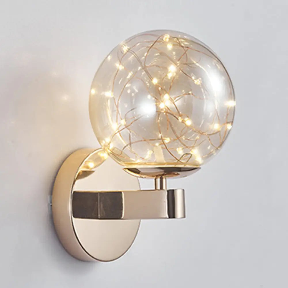 Nordic Star Wall Lamp: Modern Sconce Light For Bedroom Or Living Room Gold / Cognac
