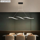 Nordic Style Acrylic Twisted Island Led Pendant Light Black Ceiling Fixture