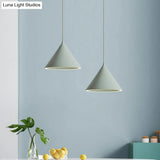 Nordic Style Aluminum Conic Pendant Light With Led For Dining Room Ceiling